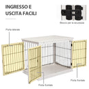 Gabbia per Cani 58,5x81x 66 cm in Legno e Acciaio Bianco-6