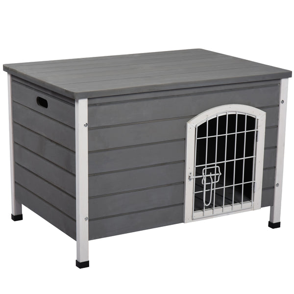 Niche d'extérieur imperméable pour chien 80x55x53,5 cm en bois gris online