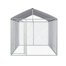 Recinto per Animali Domestici Cani Cuccioli 400x230x232 cm in Metallo Galvanizzato Argento-4