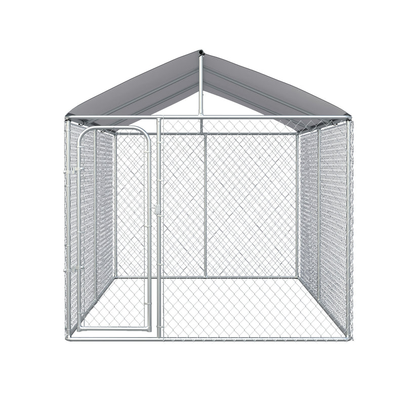 Recinto per Animali Domestici Cani Cuccioli 400x230x232 cm in Metallo Galvanizzato Argento-4