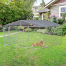 Kennel per Cani da Esterno 400x400x232 cm in Metallo Argento-2