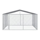 Kennel per Cani da Esterno 400x400x232 cm in Metallo Argento-4