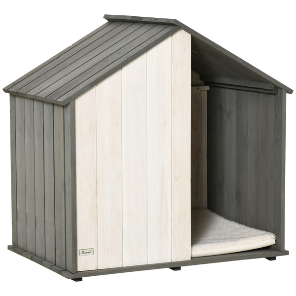 Niche pour Chiens 83,5x54x82,5 cm en Bois de Pin Gris et Blanc online