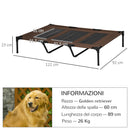 Brandina Portatile per Cani 122x92x23 cm Fino a 50Kg in Metallo e Tessuto Oxford Marrone-3