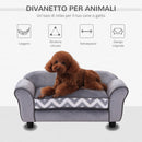 Divanetto Cuccia per Animali Domestici Grigio 73.5x41x33 cm -4