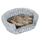 Cuccia Interno per Animali Domestici con cuscino Grigio marrone 57x46x17.5 cm -1