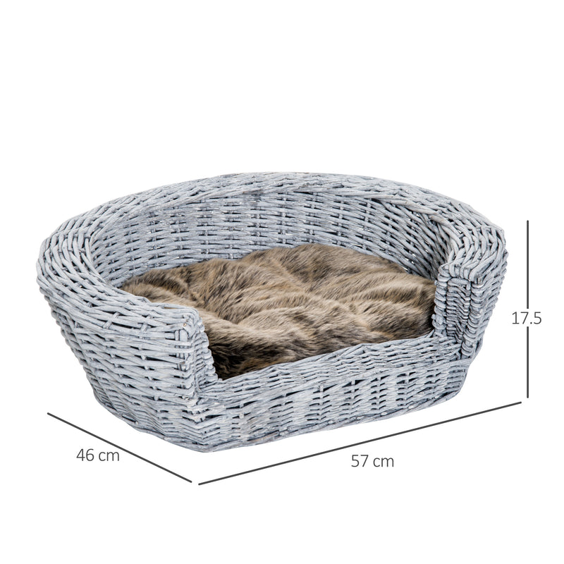 Cuccia Interno per Animali Domestici con cuscino Grigio marrone 57x46x17.5 cm -3