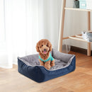 Cuccia Letto per Cane Gatto con Cuscino Imbottito Grigio blu 65x53x20 cm -2