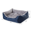 Cuccia Letto per Cane Gatto con Cuscino Imbottito Grigio blu 65x53x20 cm -3