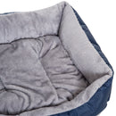 Cuccia Letto da interno per Cane Gatto con Cuscino Grigio blu 75x60x20 cm -7