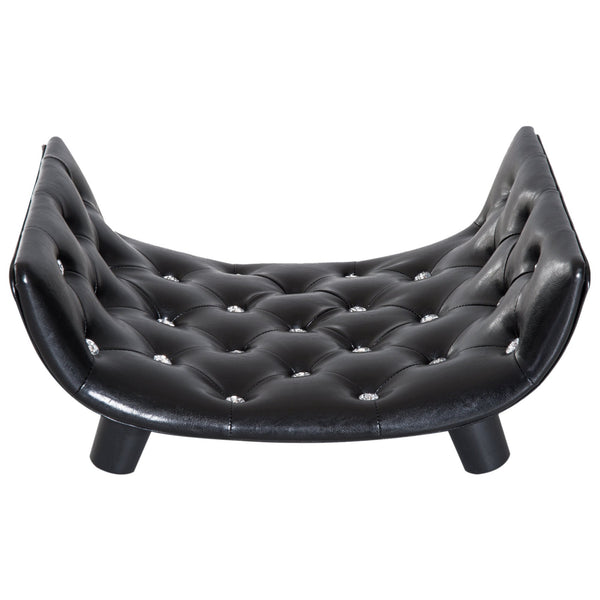 Canapé Chenil pour Chiens et Chats en Simili Cuir et Bois Noir 58x43x25 cm sconto