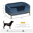 Cuccia Rialzata per Gatti e Cani 63,5x43x24,5 cm  Blu-3