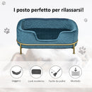 Cuccia Rialzata per Gatti e Cani 63,5x43x24,5 cm  Blu-4