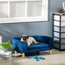 Divano per Cani e Gatti Imbottito 86x55x33 cm in Velluto Blu Navy-2