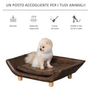 Divano per Cani e Gatti Imbottito 73x53x21 cm in Similpelle Marrone-4