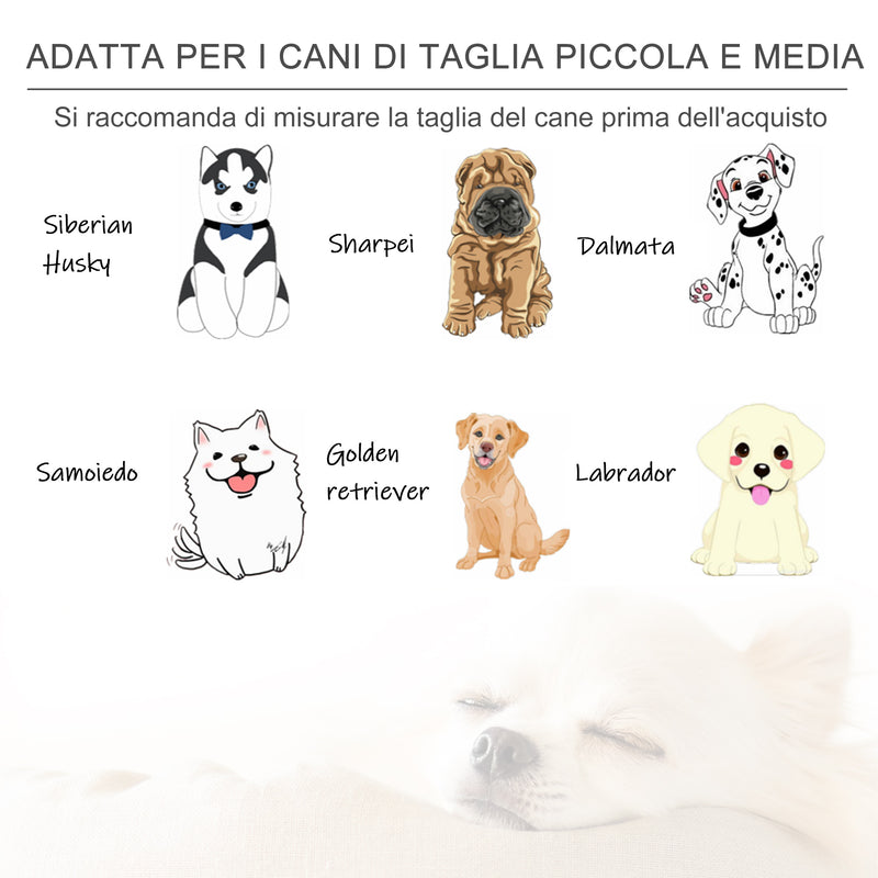 Divano Cuccia per Cani Grandi 93,5x69x48,5 cm in Tessuto Effetto Lino Grigio-7