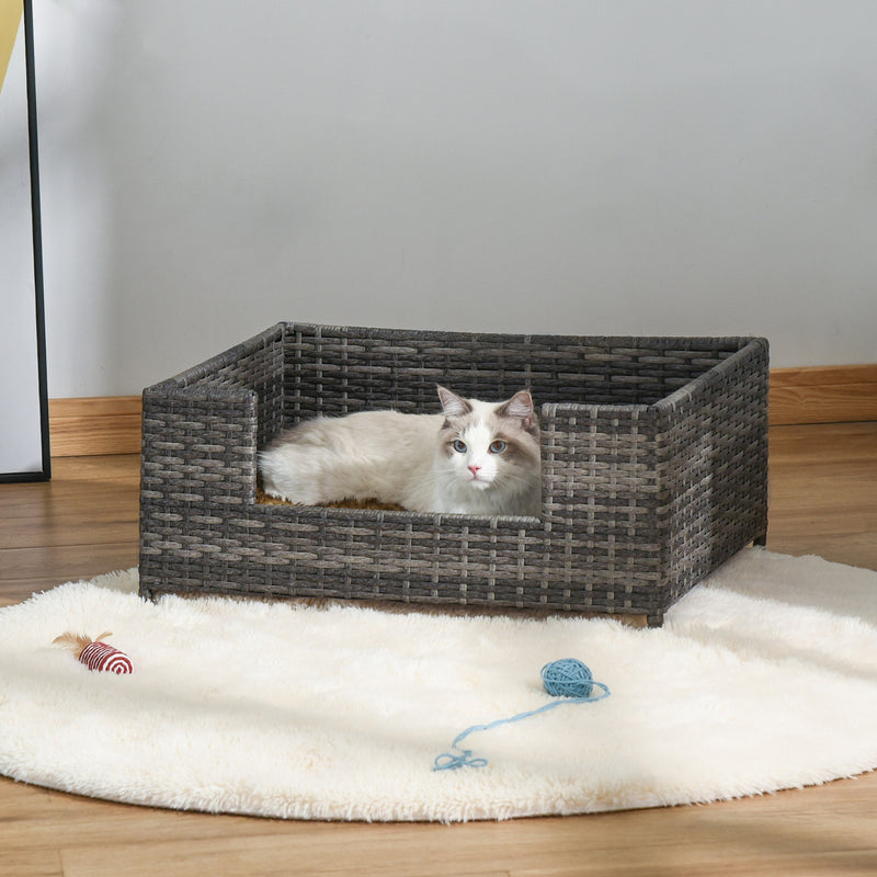 Cuccia per Cani e Gatti 61x46x27 cm con Cuscino Grigio-2