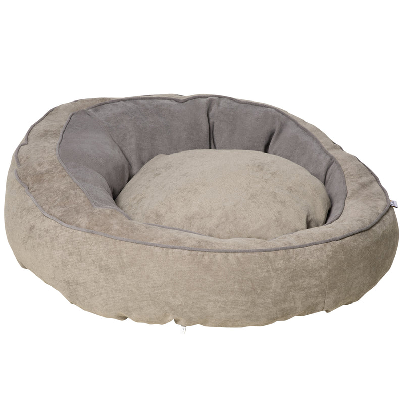 Cuccia Imbottita per Cani e Gatti 85x85x35 cm in Tessuto Grigio-1