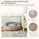 Cuccia Imbottita per Cani e Gatti 85x85x35 cm in Tessuto Grigio-5