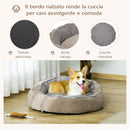 Cuccia Imbottita per Cani e Gatti 85x85x35 cm in Tessuto Grigio-6