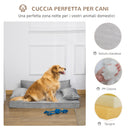 Cuccia per Cani e Gatti 99x71x28 cm in Tessuto Effetto Velluto Grigio-4