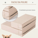 Scala Materassino 2 in 1 per Cani e Gatti Beige 67x39x10 cm -6