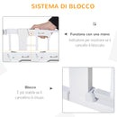 Cancelletto Sicurezza Regolabile per Cani 75-96 cm in Acciaio e Plastica Bianco-6