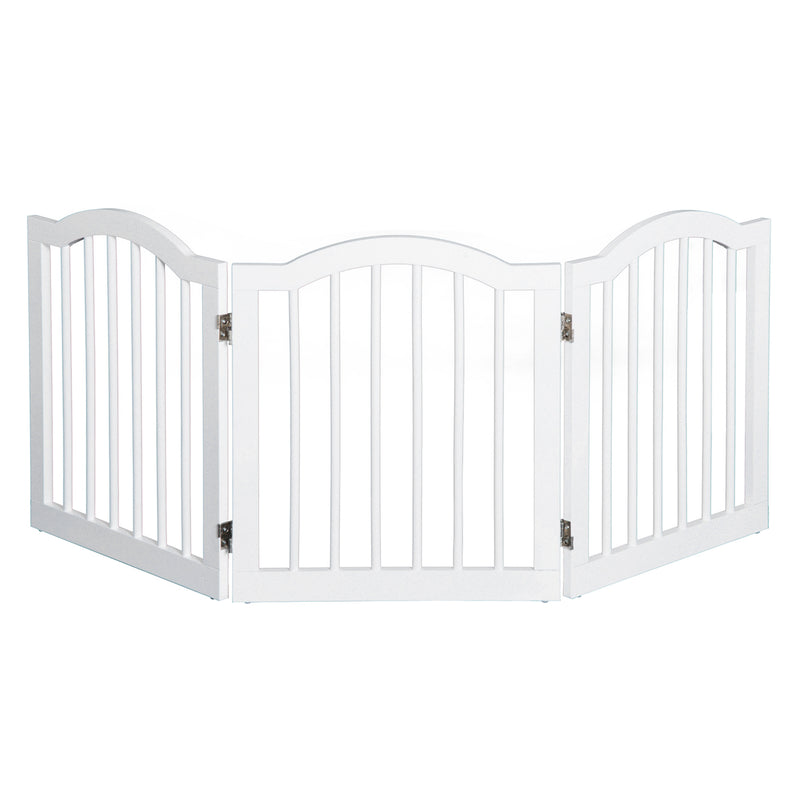 Cancelletto di Sicurezza Pieghevole per Animali Domestici 154,5x1,8x61 cm in Legno Bianco-4