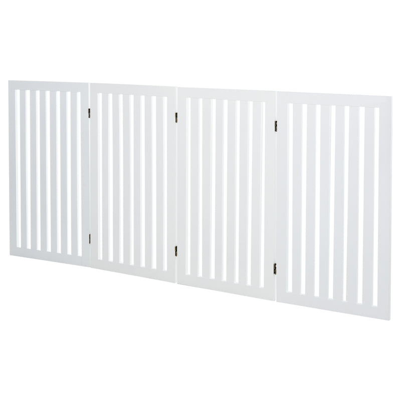 Cancelletto di Sicurezza Pieghevole per Animali Domestici 203,2x1,8x91 cm in Legno  Bianco-1