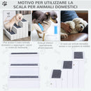 Scaletta per Cani 3 Gradini 40,5x44,5x38 cm in in Legno di Pino Bianco-4