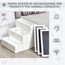 Scaletta per Cani 3 Gradini 40,5x44,5x38 cm in in Legno di Pino Bianco-5