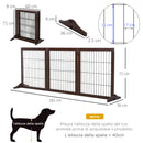 Cancelletto di Sicurezza Pieghevole per Animali Domestici 185x36x71 cm in Legno  Marrone-3