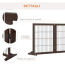 Cancelletto di Sicurezza Pieghevole per Animali Domestici 185x36x71 cm in Legno  Marrone-6