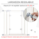 Cancelletto di Sicurezza per Animali Domestici 76,9-81,9 cm in Ferro Bianco-4