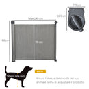 Barriera di Sicurezza per Cani Estensibile fino 140 cm per Porte e Scale Grigio-3