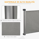 Barriera di Sicurezza per Cani Estensibile fino 140 cm per Porte e Scale Grigio-6