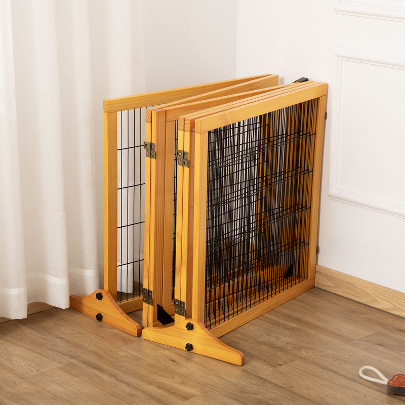 Barrière de Sécurité Pliable pour Animaux 432x36x70 cm en Bois et Acier  Jaune – acquista su Giordano Shop