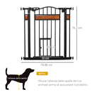 Cancelletto Sicurezza Regolabile per Cani 74-80 cm con Chiusura Automatica Nero-3