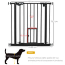 Cancelletto Sicurezza Regolabile per Cani 74-80 cm con Chiusura Automatica Nero-3