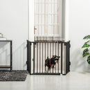 Cancelletto di Sicurezza Pieghevole per Animali Domestici 202,5x2x76 cm in Acciaio Nero-2