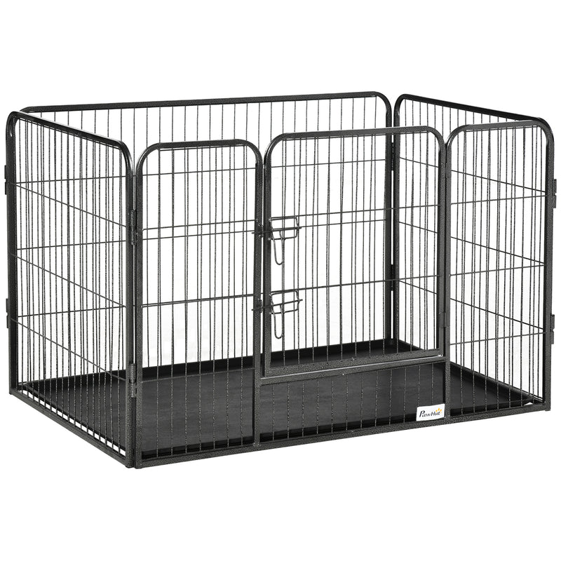 Gabbia per Cani 109x74x71 cm in Acciaio e ABS Grigio-1