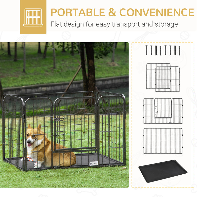 Gabbia per Cani 109x74x71 cm in Acciaio e ABS Grigio-5