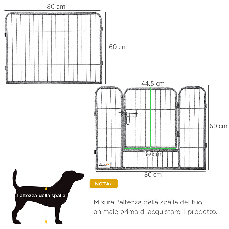 Recinto per Animali Domestici 80x1,5x60 cm in Acciaio Nero-3