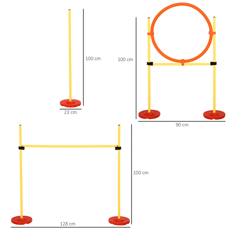 Set Addestramento per Cani con Paletti e Anello  Agility Dog-3