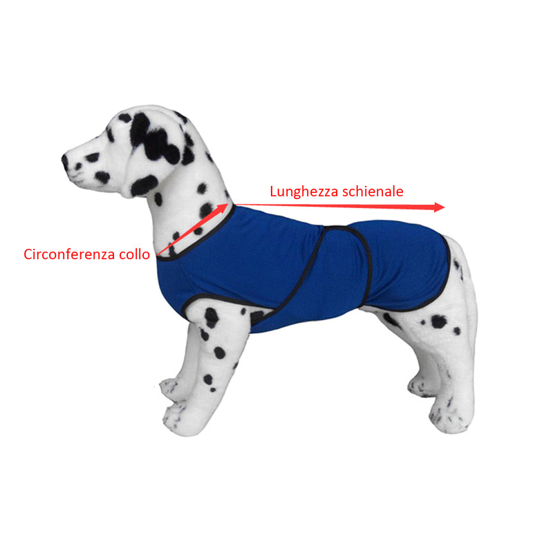 Cappotto per Cane in Microfibra Traspirante Blu Taglia S  - S/-3