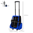 Trolley zaino 2 in 1 per piccoli animali domestici 36x30x49 cm  Blu-3