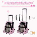 Trolley zaino 2 in 1 per piccoli animali domestici 36x30x49 cm  Rosa-5