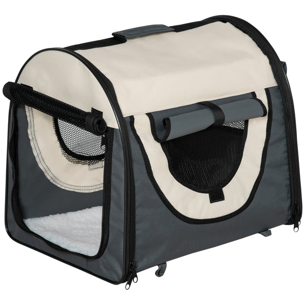 Cage de Transport Pliable pour Chiens et Chats 46x36x41 cm Gris prezzo