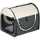 Trasportino per Cani e Gatti Pieghevole 61x46x51 cm in Oxford e PVC Grigio-1