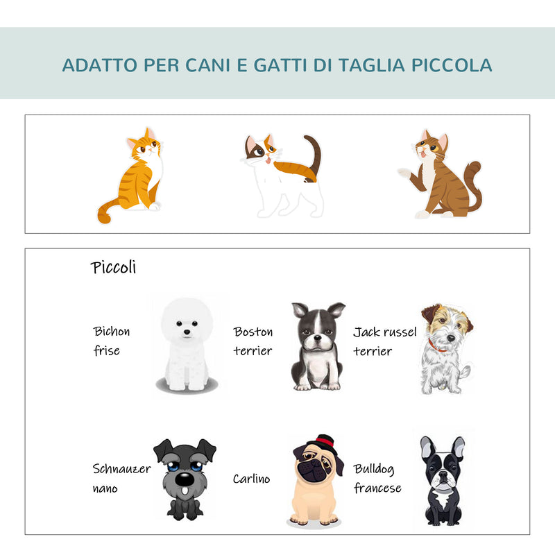 Trasportino per Cani e Gatti Pieghevole 61x46x51 cm in Oxford e PVC Grigio-8